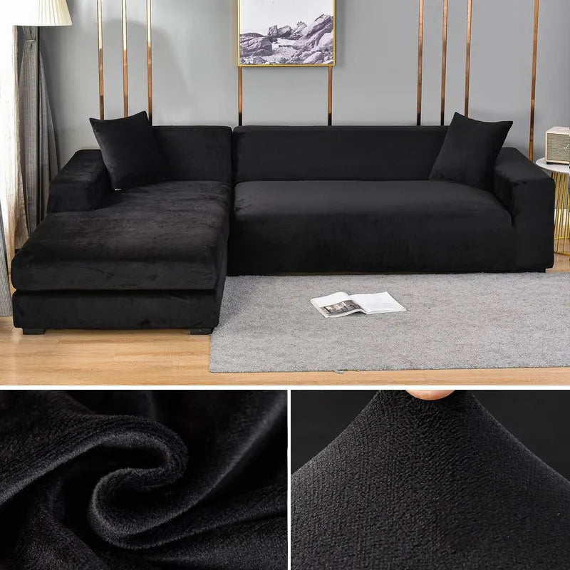 CushionEase | Stilfuldt Stræksbetræk til Sofa Sort Nuvenci.dk