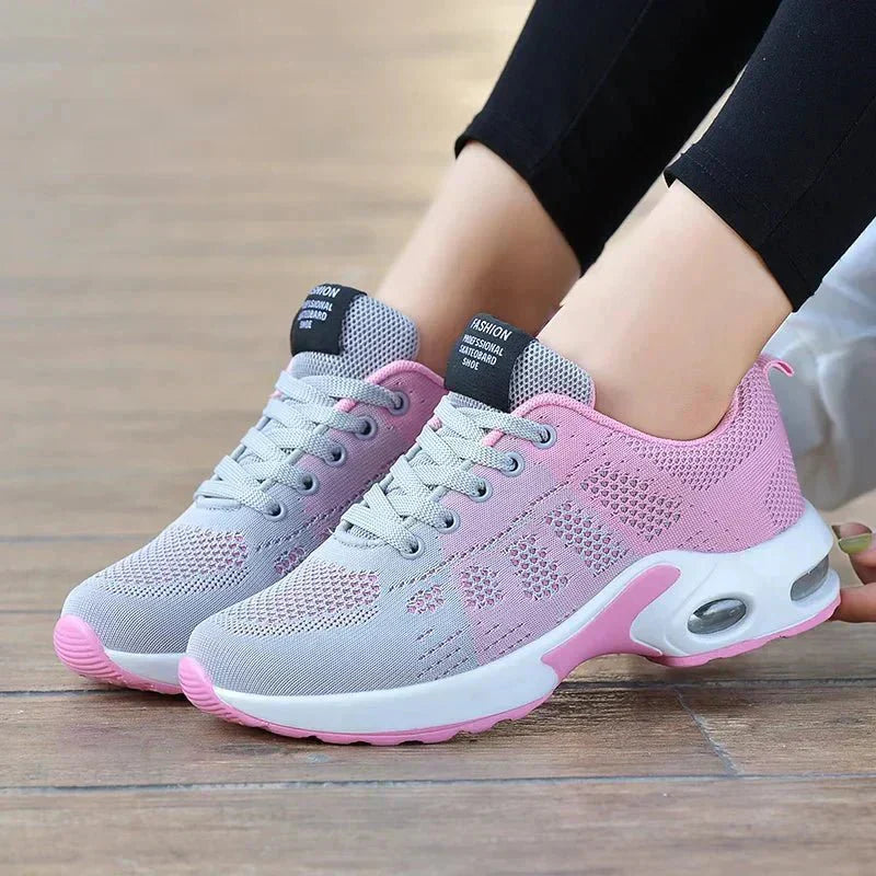 Danica | Sneakers – Ortopædisk Komfort til Hverdagen Grå Pink Nuvenci.dk