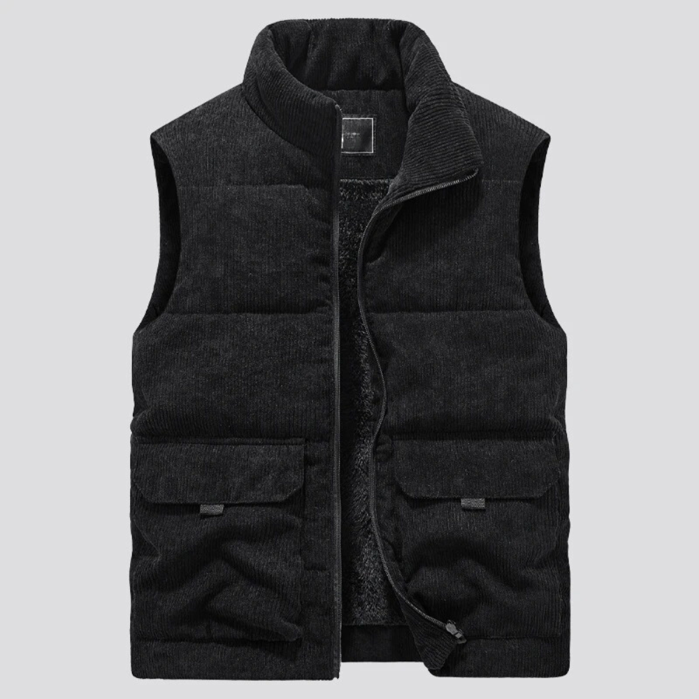 Don | Puffer-vest – Slank silhuet & praktiske lommer Sort Nuvenci.dk