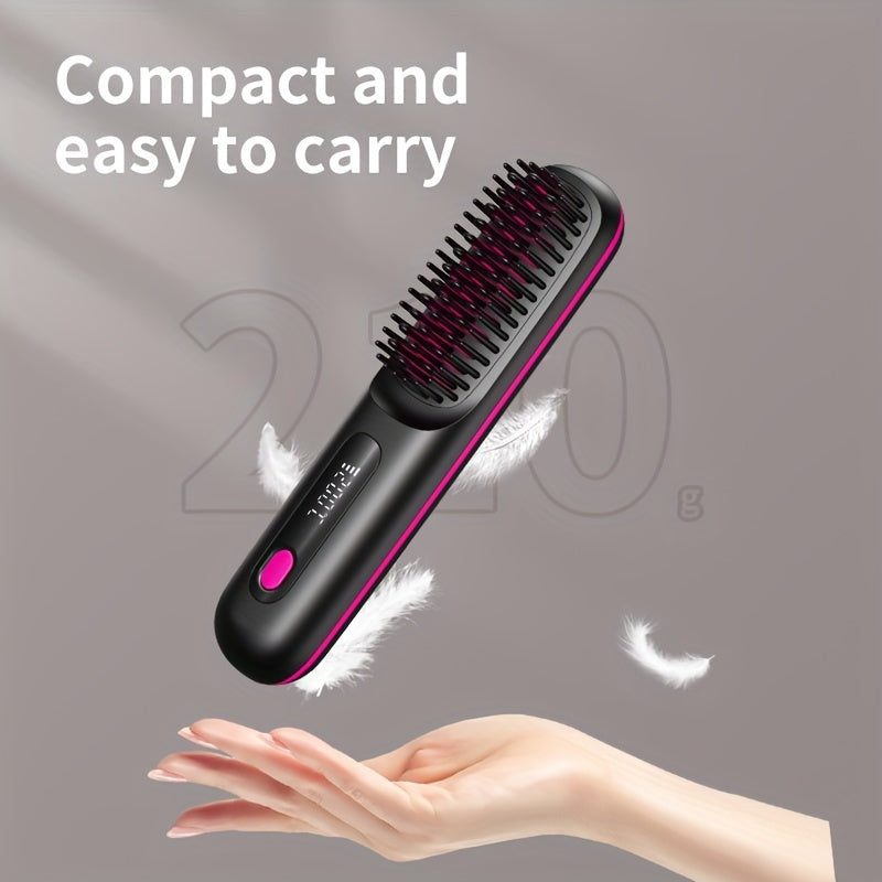 GlowStraight | Hårkam – Sikker Anti-Skalde USB Opladning