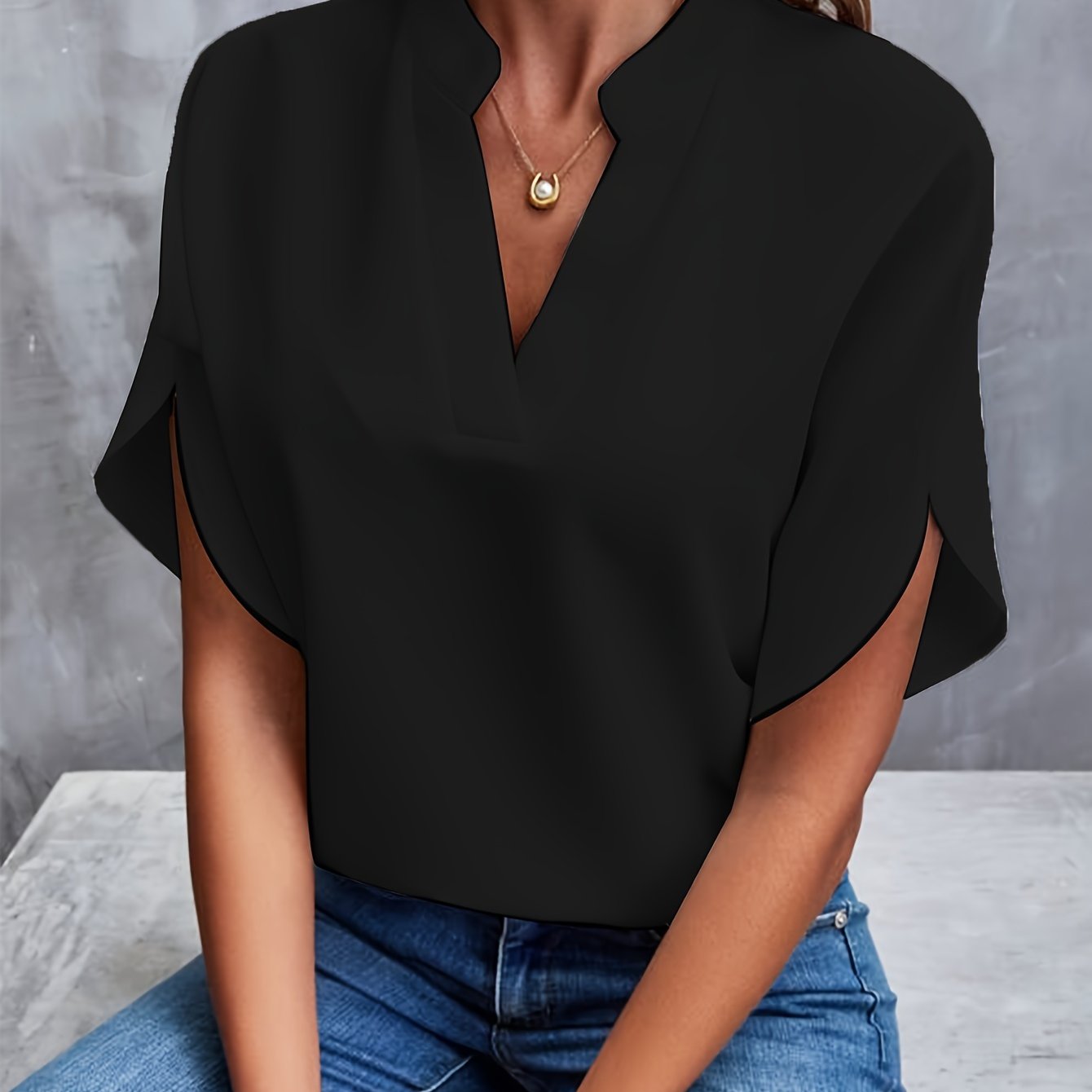 Eleanor | Stilfuld Bluse til Enhver Lejlighed | Dame Sort Nuvenci.dk
