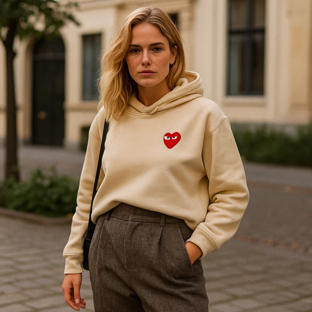 Elfa | Elegant Hjerte Sweater – Chic, Komfortabel & Stilfuld Nuvenci.dk