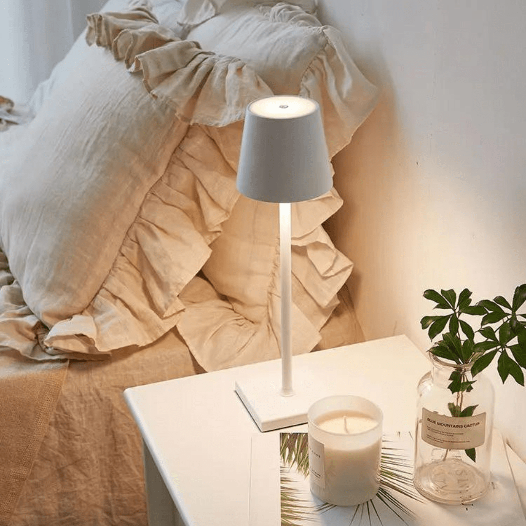 EternoLight | Trådløs Bordlampe – Hyggebelysning til Hjem og Have Grå Nuvenci.dk