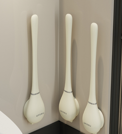 PureBrush | Elegáns WC-kefe antibakteriális szilikon fejjel