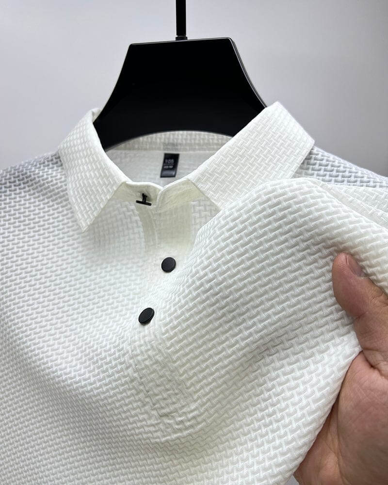 Felix | Elegant Komfort Poloshirt | Herremode Hvid Nuvenci.dk