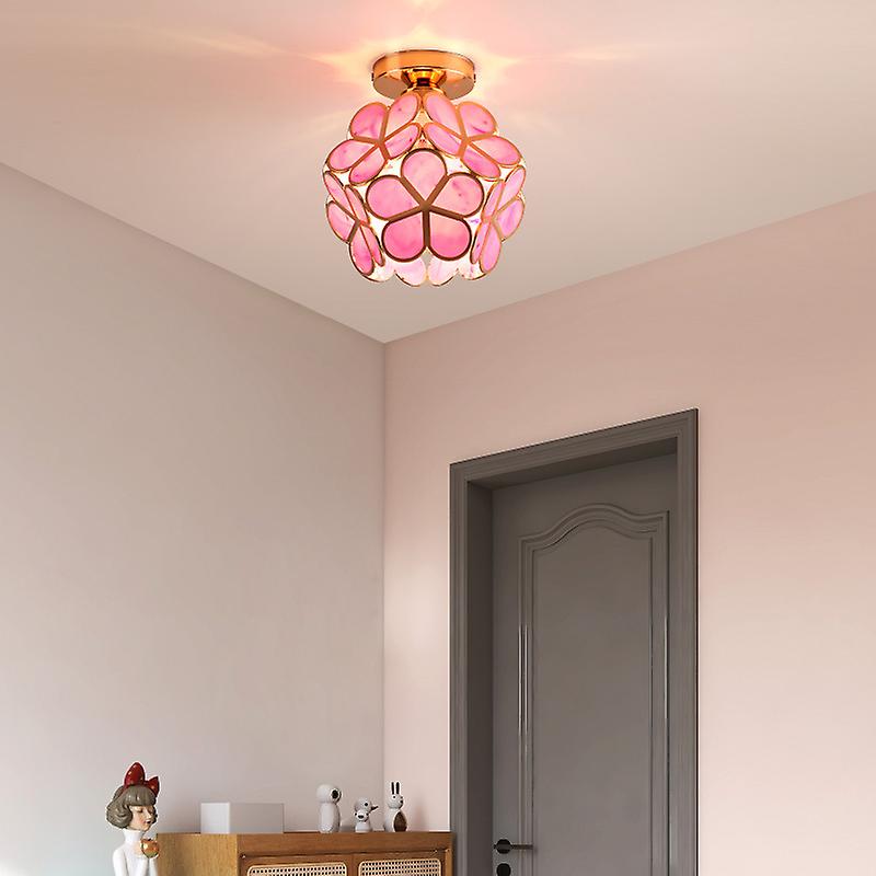 FleurLuxe | Design Blomster Stil Glas Ganglampe Rosa D20cm*H25cm Nuvenci.dk