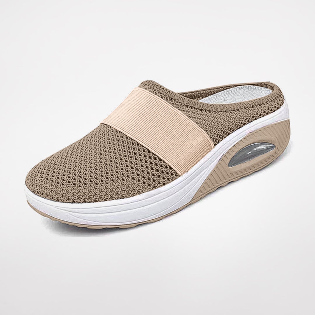 FlexiComfort | Orthopediske Hjemmesko Dame Non-Slip Design for Daglig Komfort Khaki Nuvenci.dk