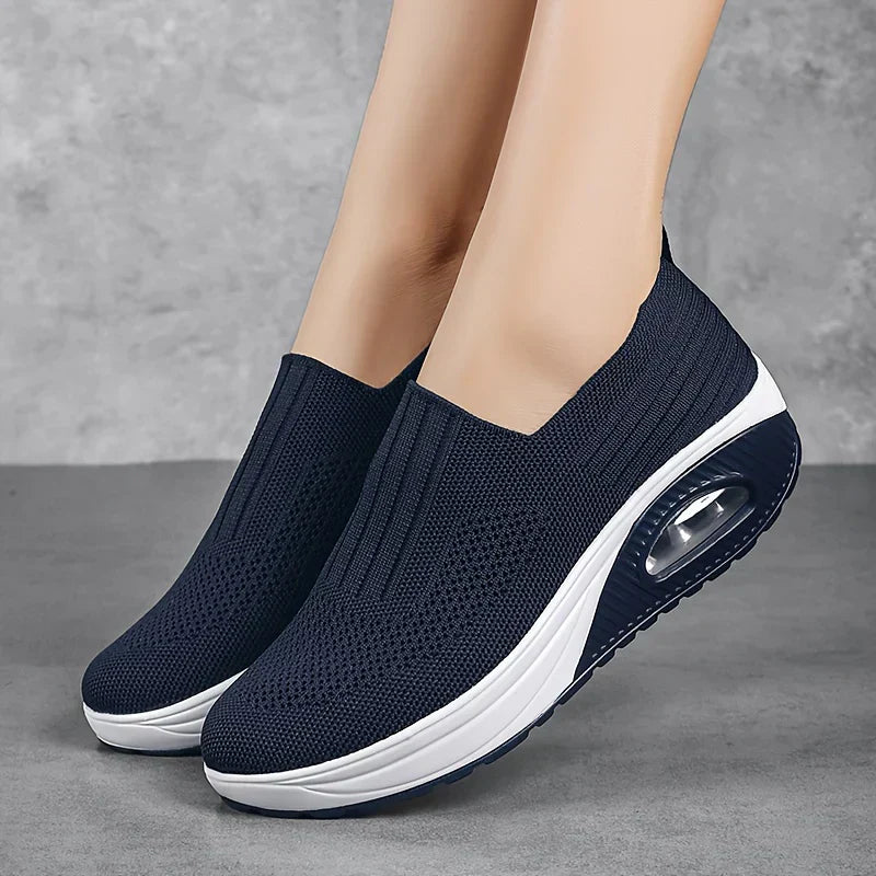 FlexiStep | Ortopædiske Slip-On Sneakers for maksimal komfort Marineblå Nuvenci.dk
