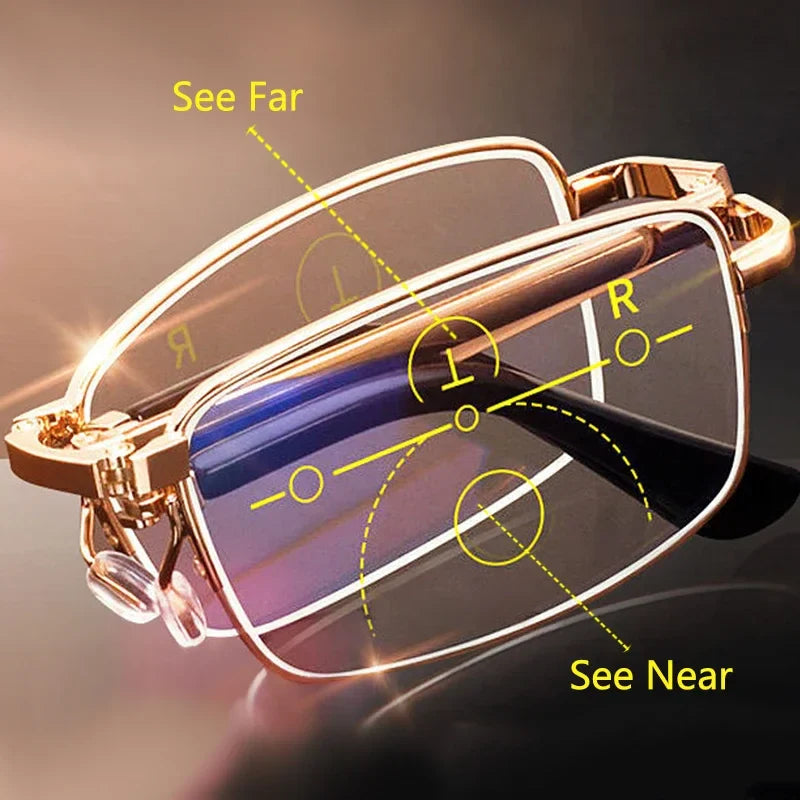 FoldFit | Rejsevenlig progressiv brille med blåt lys Nuvenci.dk