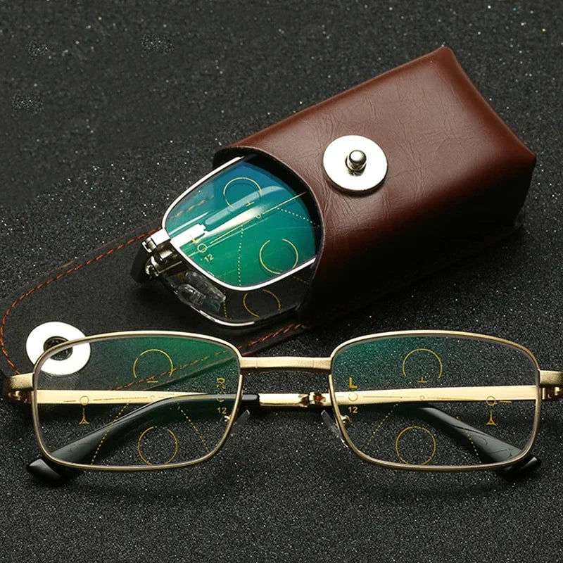 FoldFit | Rejsevenlig progressiv brille med blåt lys Nuvenci.dk