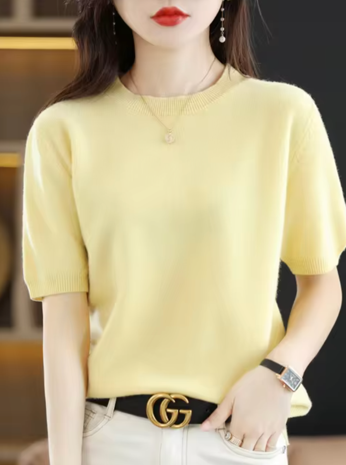 Variant image for Bellezza | Women's Sweater – Luxurious Short Sleeve Elegance-53