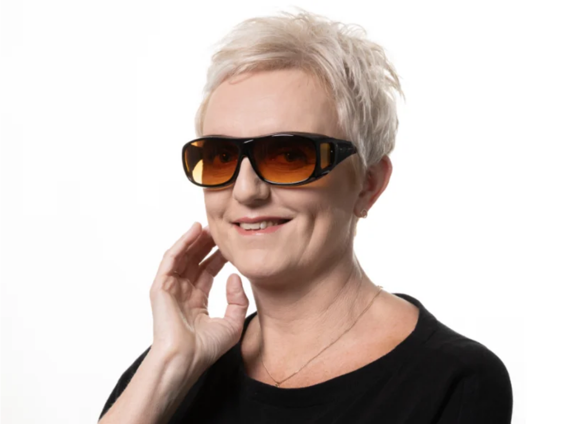 GlareCut | Nattkørebukser med orangetoner mod billygter Nuvenci.dk