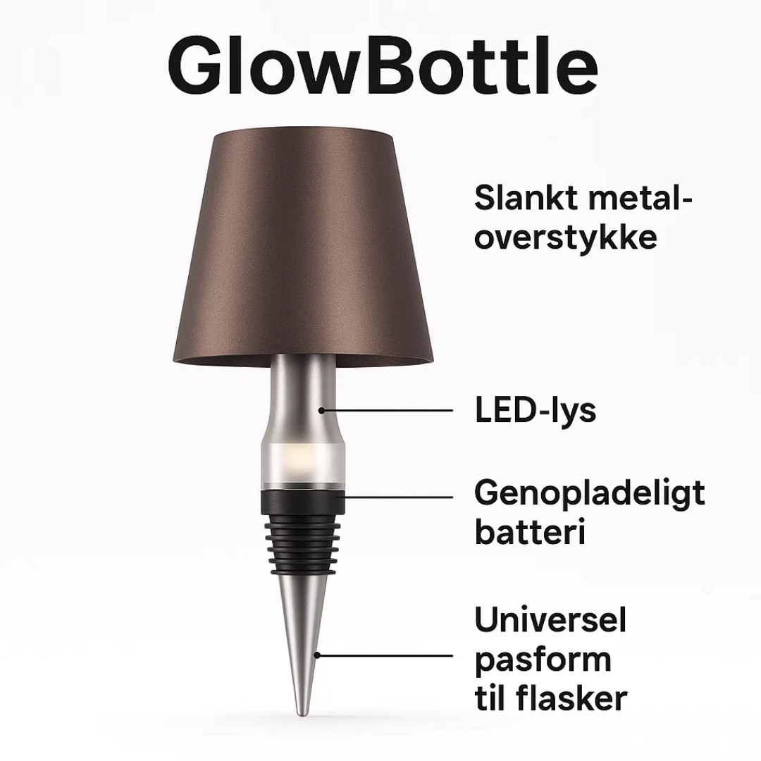 GlowBottle | Bæredygtig LED-flaskelampe Nuvenci.dk