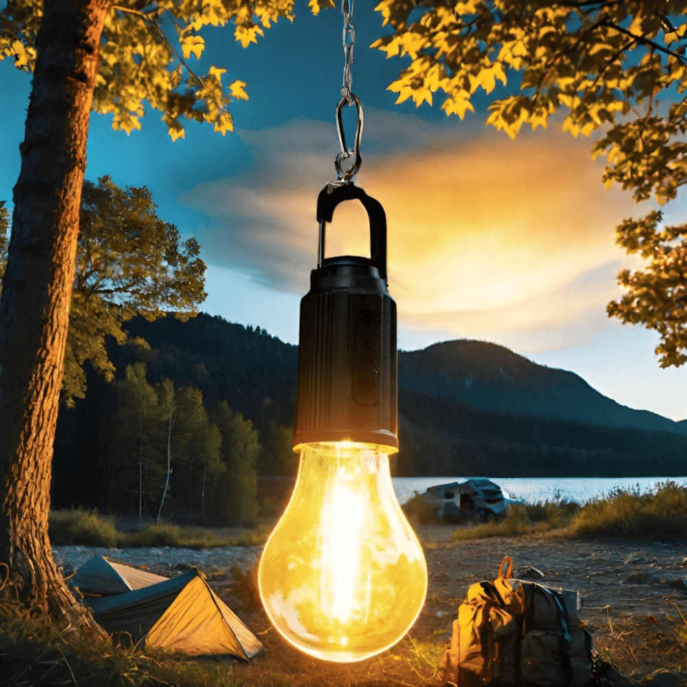 GlowCamp | Genopladelig Retro-lampe til indendørs og udendørs brug Nuvenci.dk