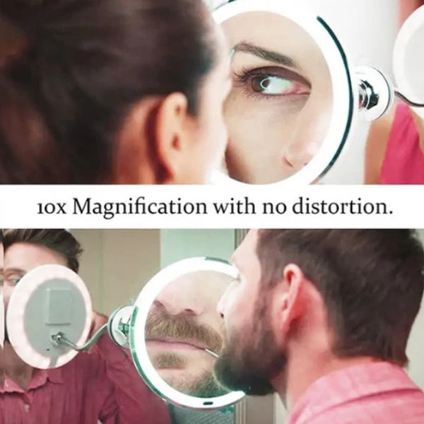 GlowMirror | Fleksibelt Makeup Spejl med Dagslys-LED Nuvenci.dk