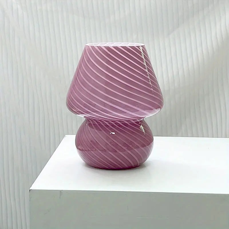 GlowMushroom | Kreativ og Vintage Murano-Svampe Lampe Lilla Nuvenci.dk