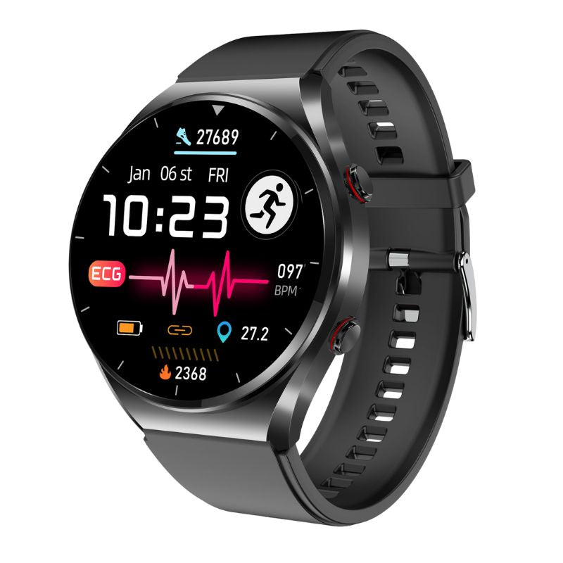 HealthPulse | Smartwatch – Hjertemonitor & Sundhedsoverblik Sort Nuvenci.dk