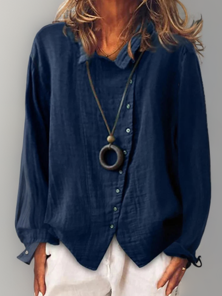Noella | Luftig Knapbluse med Elegant Fald | Damemode