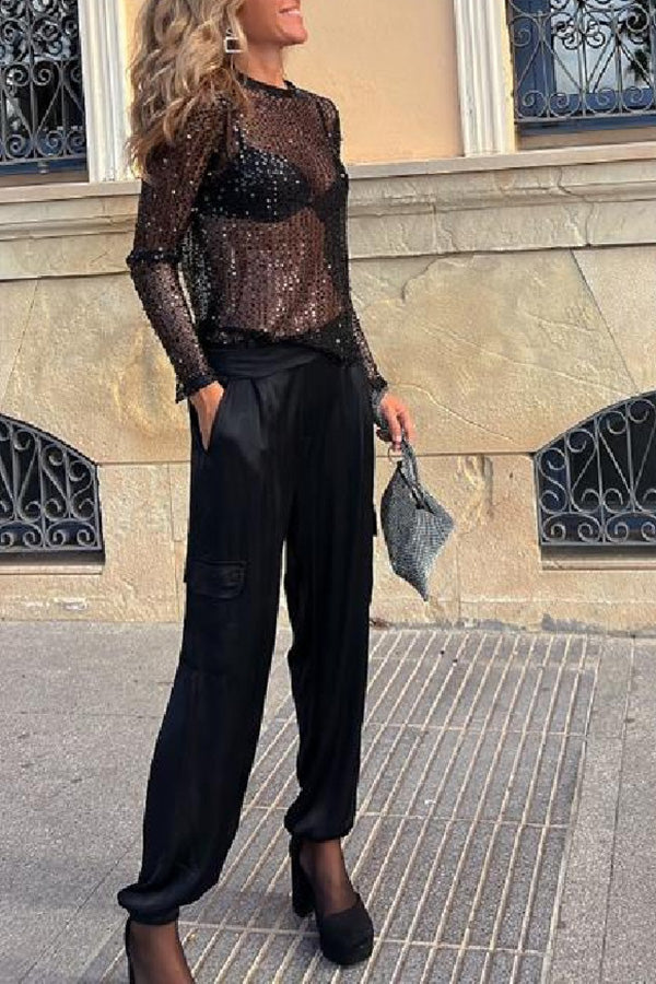 Jacqueline | Festlig Pailletbluse – Strålende Elegance Nuvenci.dk