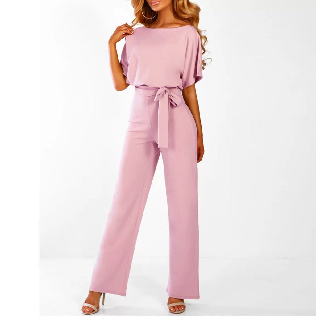 Jessica | Dame Elegant Jumpsuit | Festlig Lyserød Nuvenci.dk