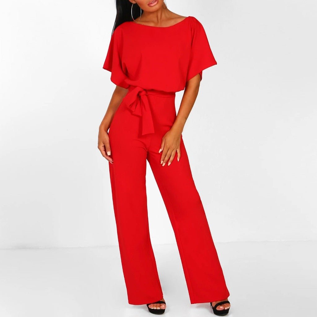 Jessica | Dame Elegant Jumpsuit | Festlig Rød Nuvenci.dk