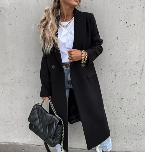 Kathryn | Damefrakke – Klassisk elegance til hverdagen Sort Nuvenci.dk