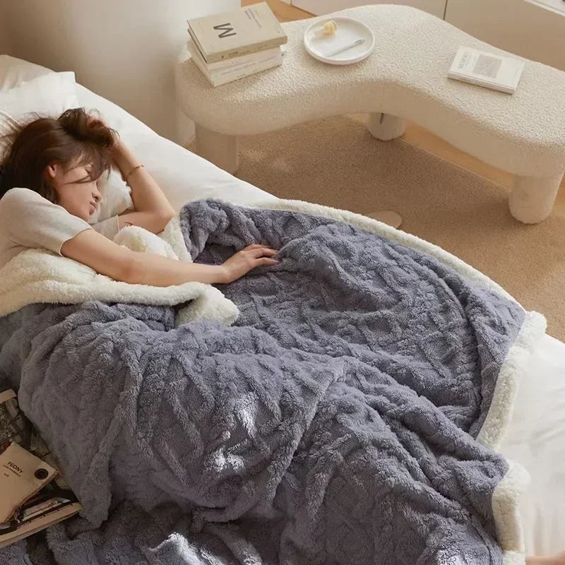 Variant image for Vinterlam - Dobbelt-Sidet Uld Plaid i Ultra-Blød Mikrofiber til Ultimativ Komfort-21