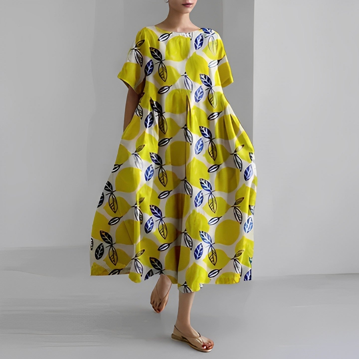 Lia | Dame Sommer Langkjole | Maxi Gul Nuvenci.dk