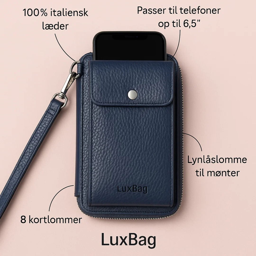 LuxBag | Skuldertaske i Læder af høj Kvalitet til Mobiltelefoner Nuvenci.dk
