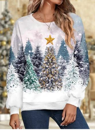 Marilyn | Sweatshirt – Festligt vinterlook & heltdagskomfort Hvid Nuvenci.dk