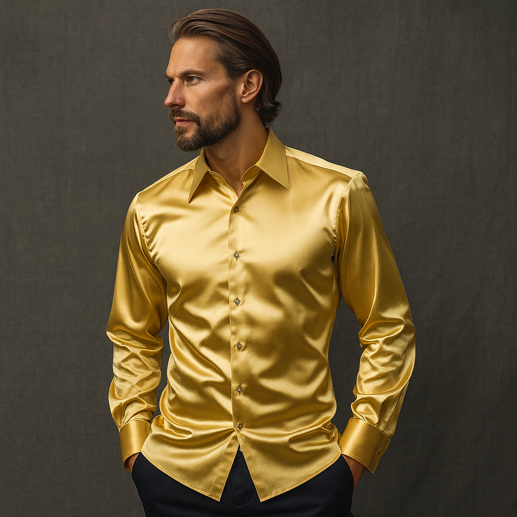 Max | Slim Fit Skjorte – Elegant til Hverdag og Job Gul Nuvenci.dk