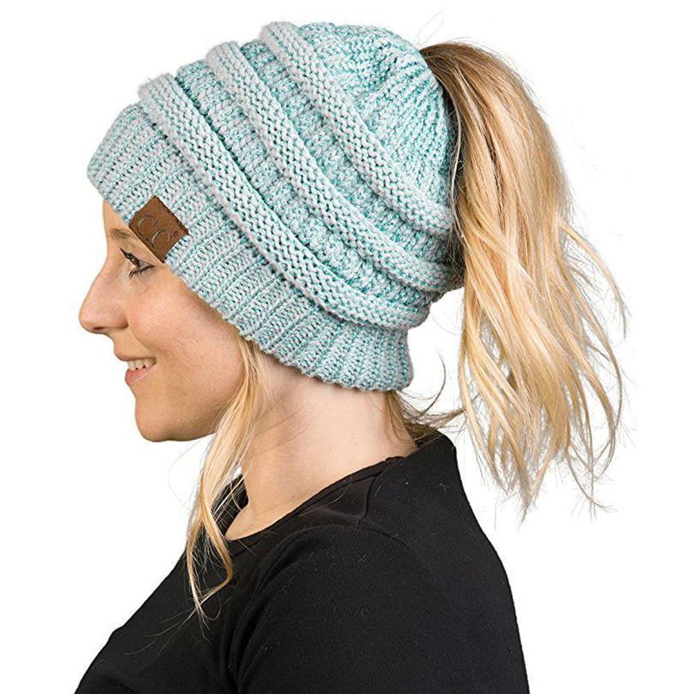 Natalie | Beanie – Vinterhue med Stil og Fri Hestehale Baby Blå Nuvenci.dk