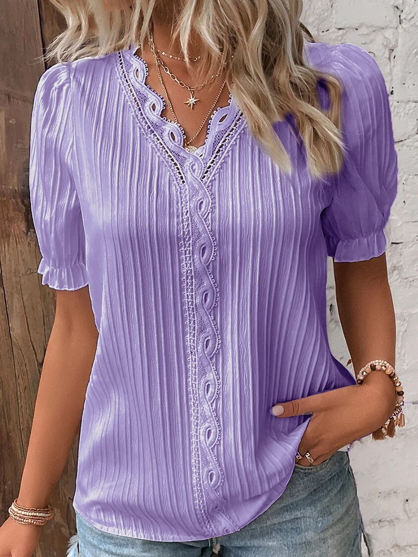 Nordica | Blonder Bluse – Elegant & Feminint Design Lilla Nuvenci.dk