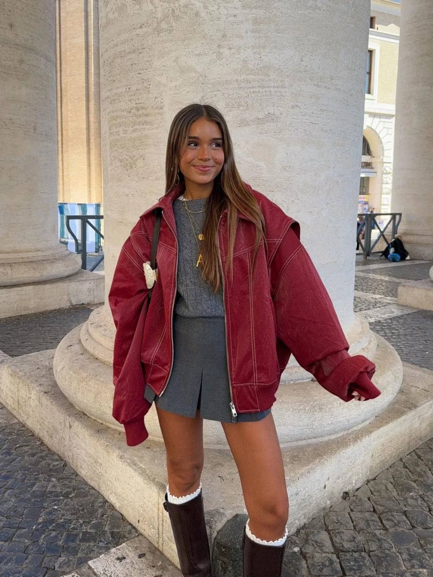 Camille | Women's Jacket – Elegant Oversized Leather Design-1