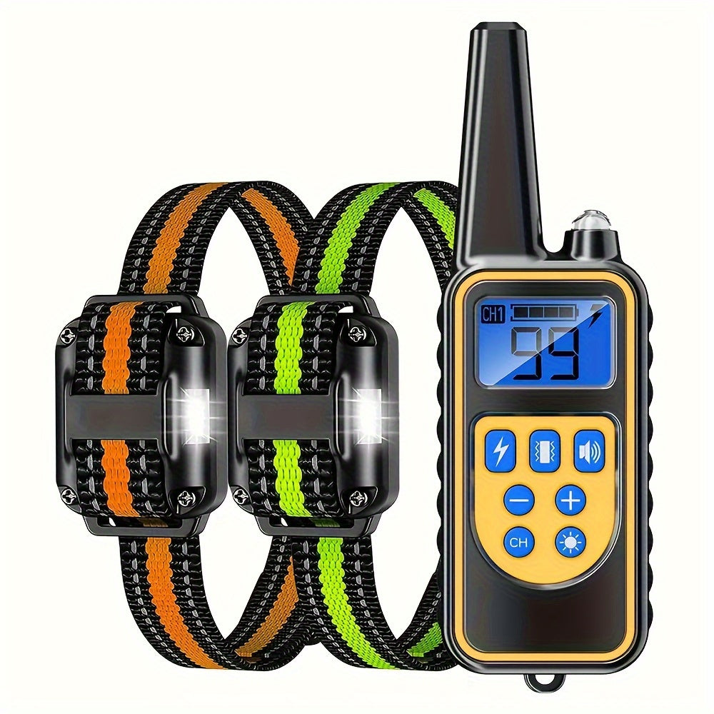 PawTrainer | USB-Opladeligt Hundehalsbånd med LED og Vibration Blandede Farver One-size Nuvenci.dk