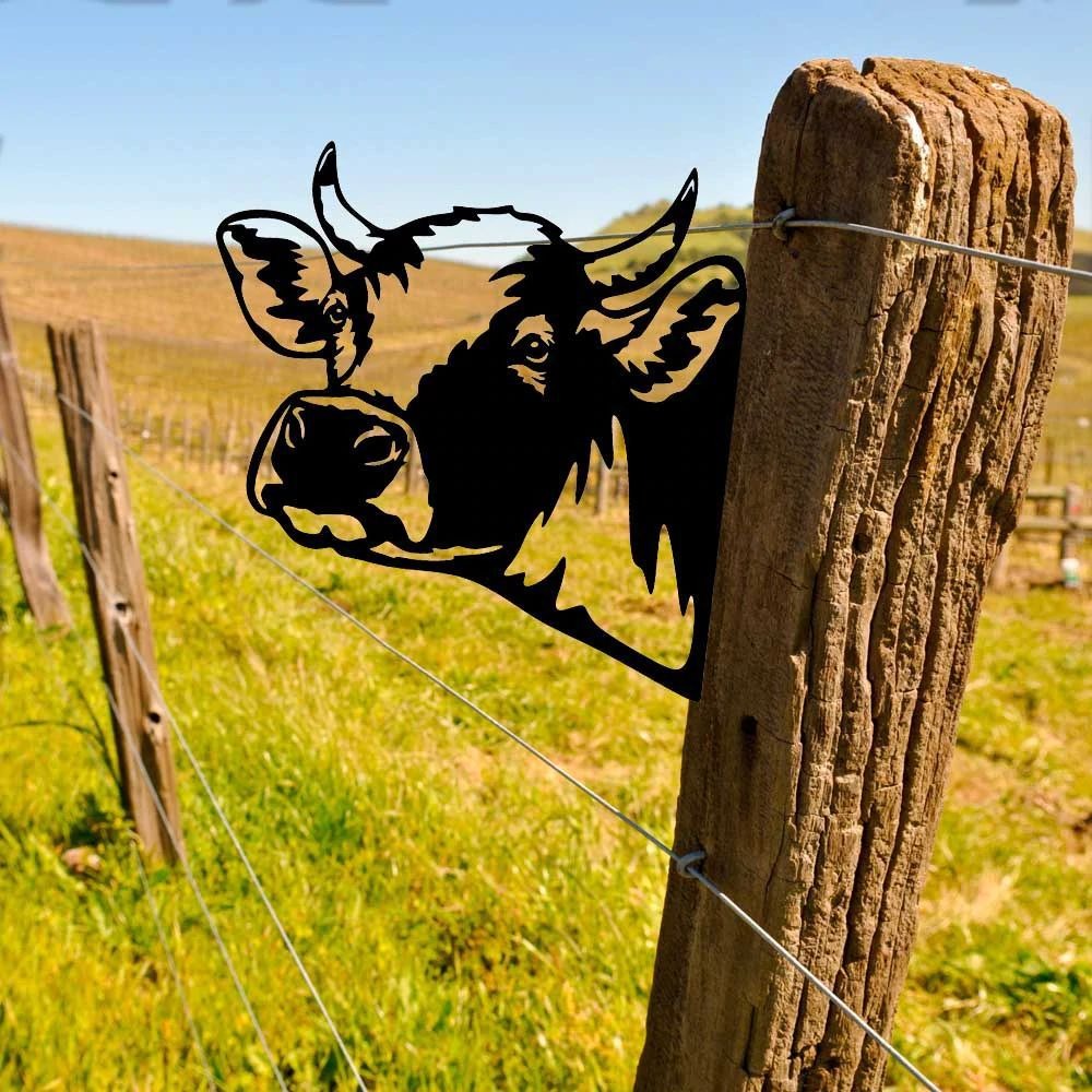 PeekCow | Metal kunstværk til haven Nuvenci.dk