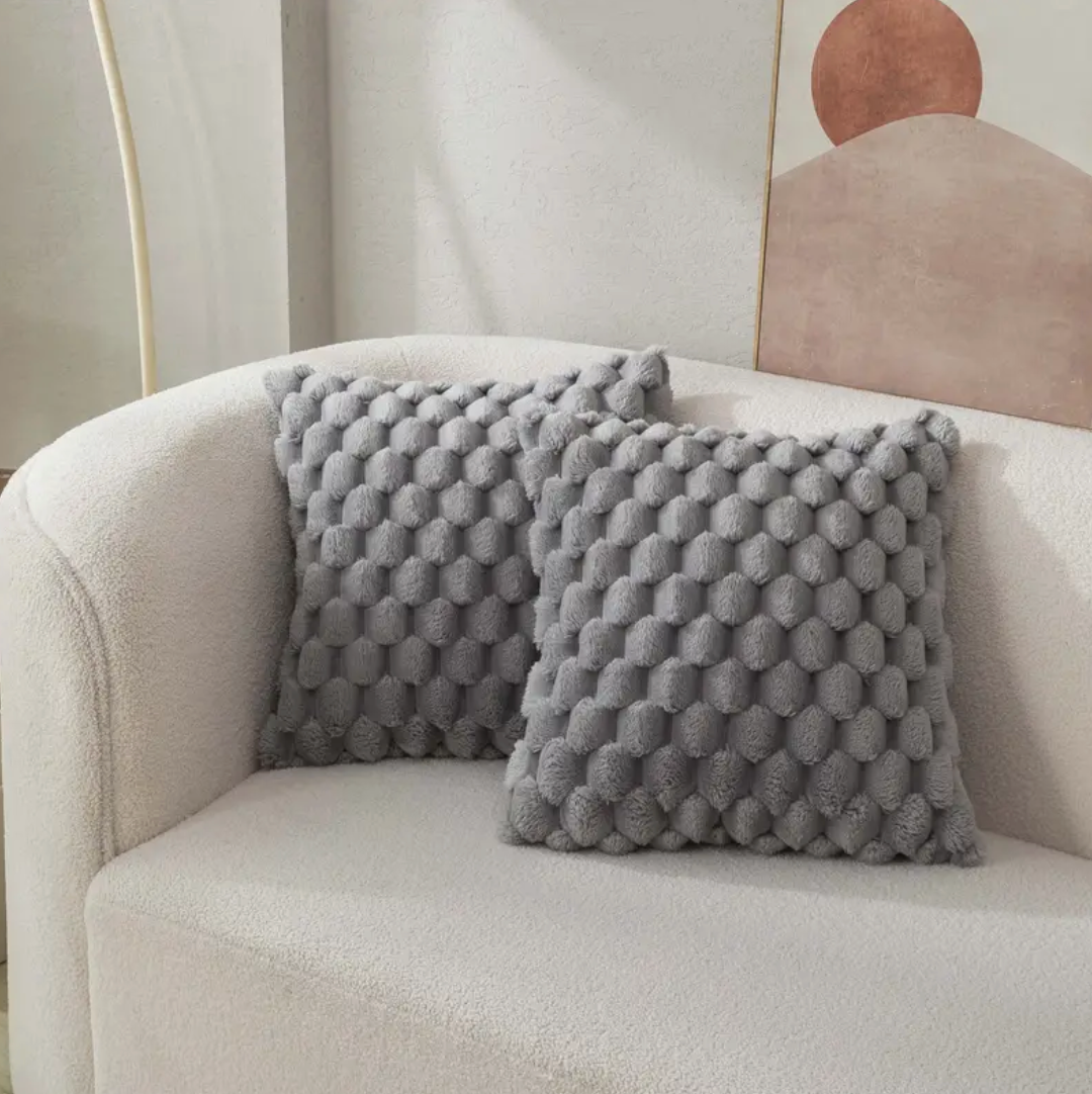 PillowCloud | Blødt pude med fluffy pudeovertræk Grå Nuvenci.dk