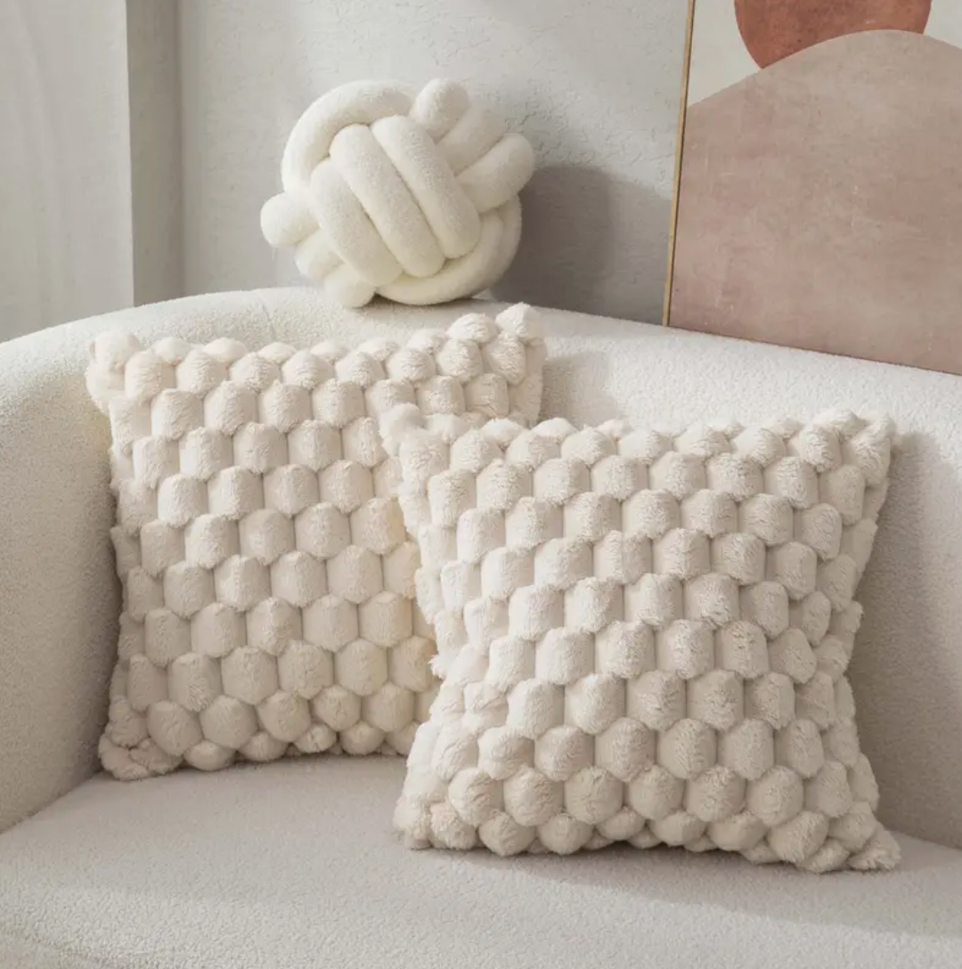 PillowCloud | Blødt pude med fluffy pudeovertræk Hvid-Beige Nuvenci.dk
