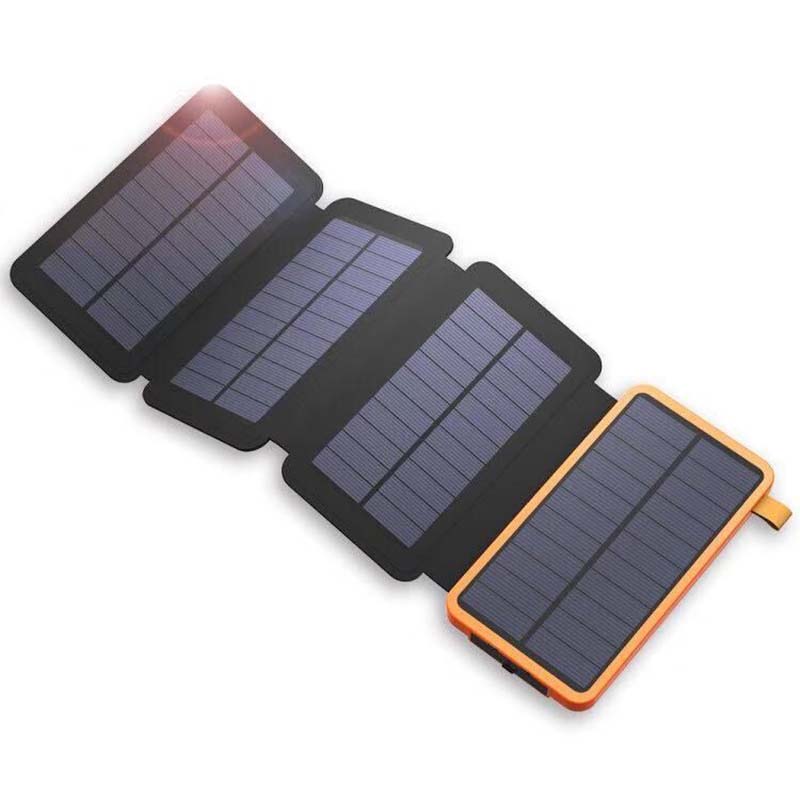 PowerRay | 25000mAh Udendørs Powerbank med Sol Orange Sort Nuvenci.dk