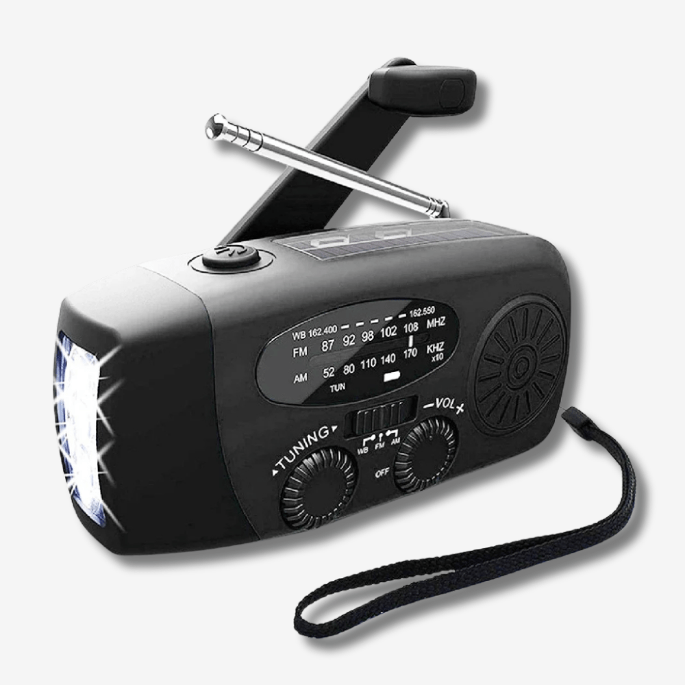 LifeCharge | 3-v-1 Nouzové rádio – Proud, Světlo a Bezpečí všude