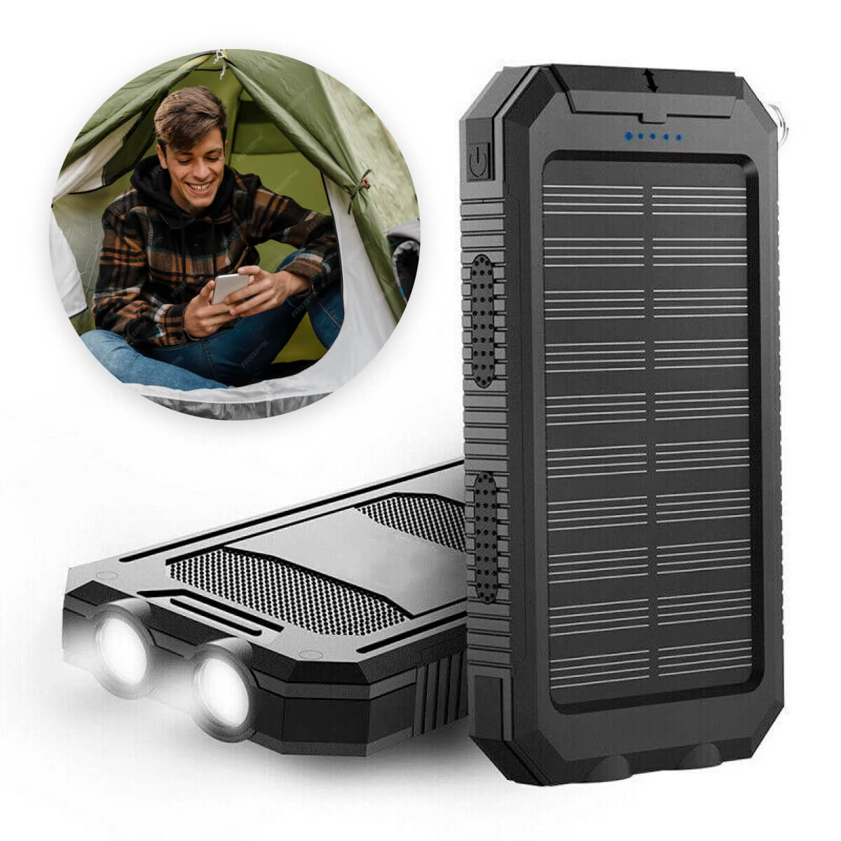 RayCharge | Solenergi-Powerbank med 20,000mAh & Dual-USB Nuvenci.dk