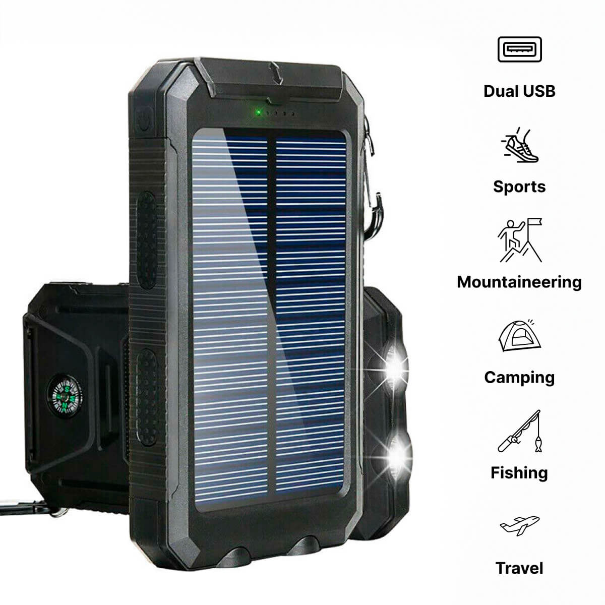 RayCharge | Solenergi-Powerbank med 20,000mAh & Dual-USB Nuvenci.dk