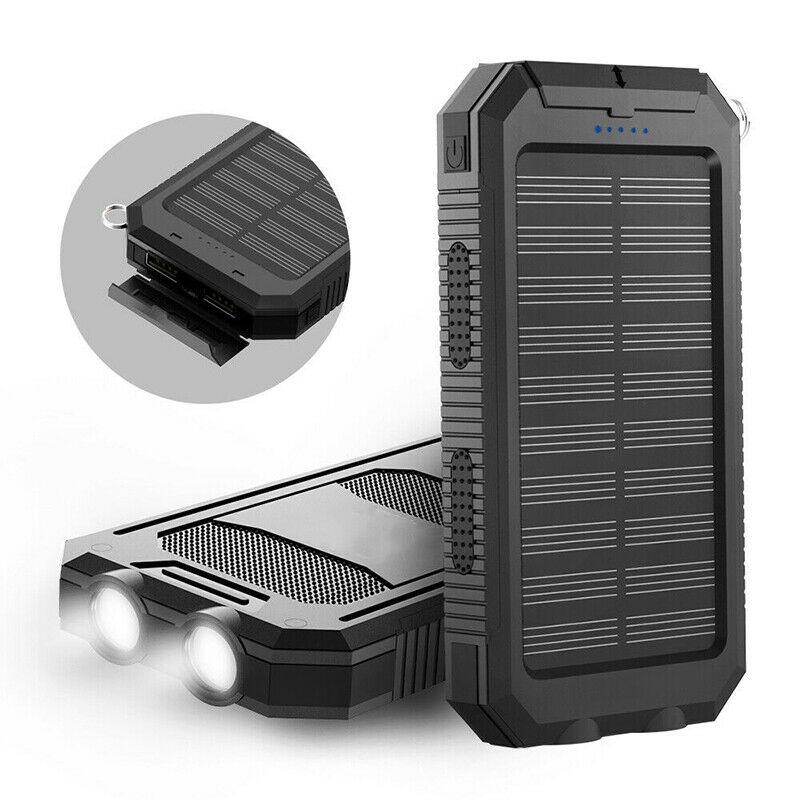 RayCharge | Solenergi-Powerbank med 20,000mAh & Dual-USB Sort Nuvenci.dk