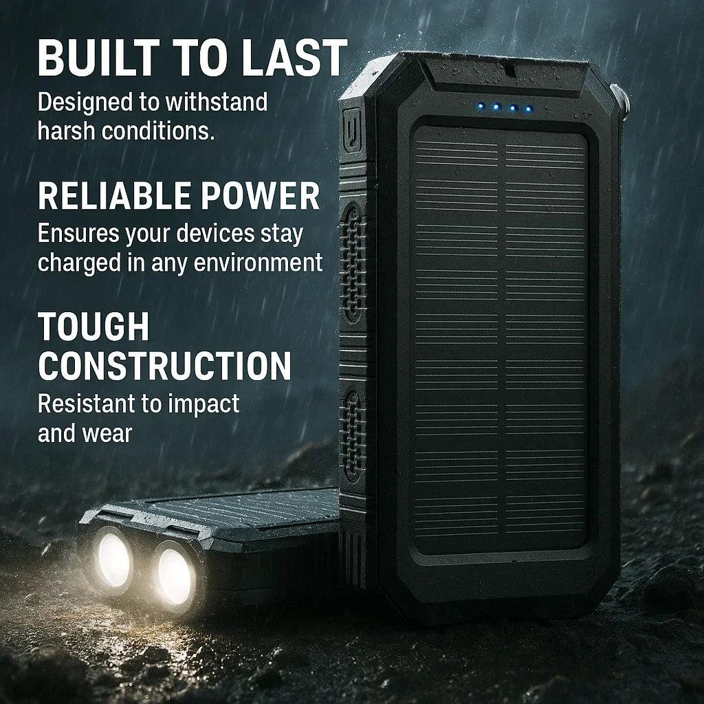 RayCharge | Solenergi-Powerbank med 20,000mAh & Dual-USB Nuvenci.dk
