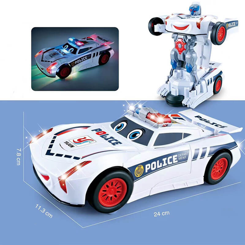 Robi | Elektronisk Formskiftende Universel Robotbil Hvid Politibi Nuvenci.dk