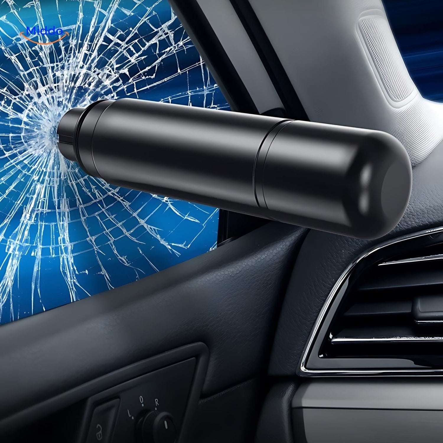 SafeKey | 2-i-1 Nødhjælpsværktøj | Glasbryder & Sikkerhedssnitter Nuvenci.dk