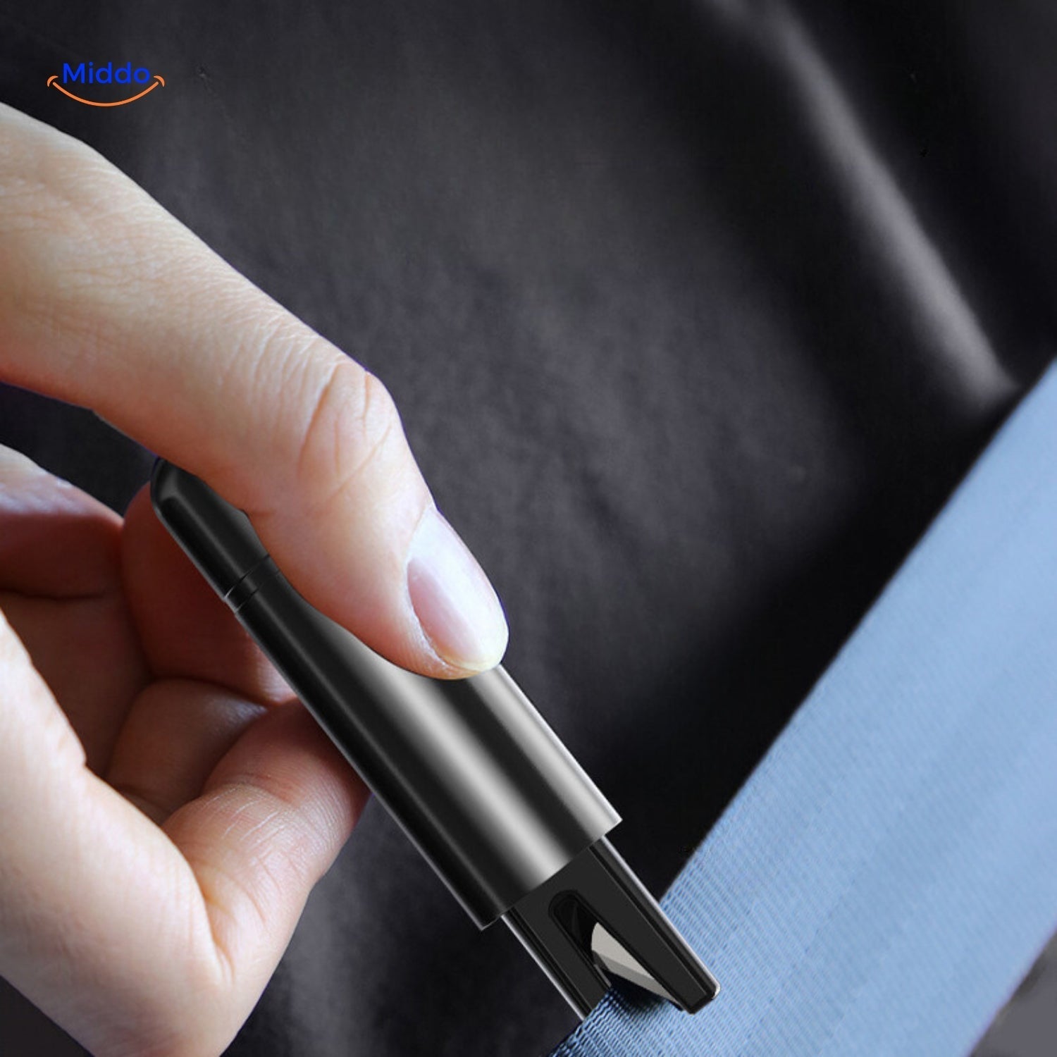 SafeKey | 2-i-1 Nødhjælpsværktøj | Glasbryder & Sikkerhedssnitter Nuvenci.dk