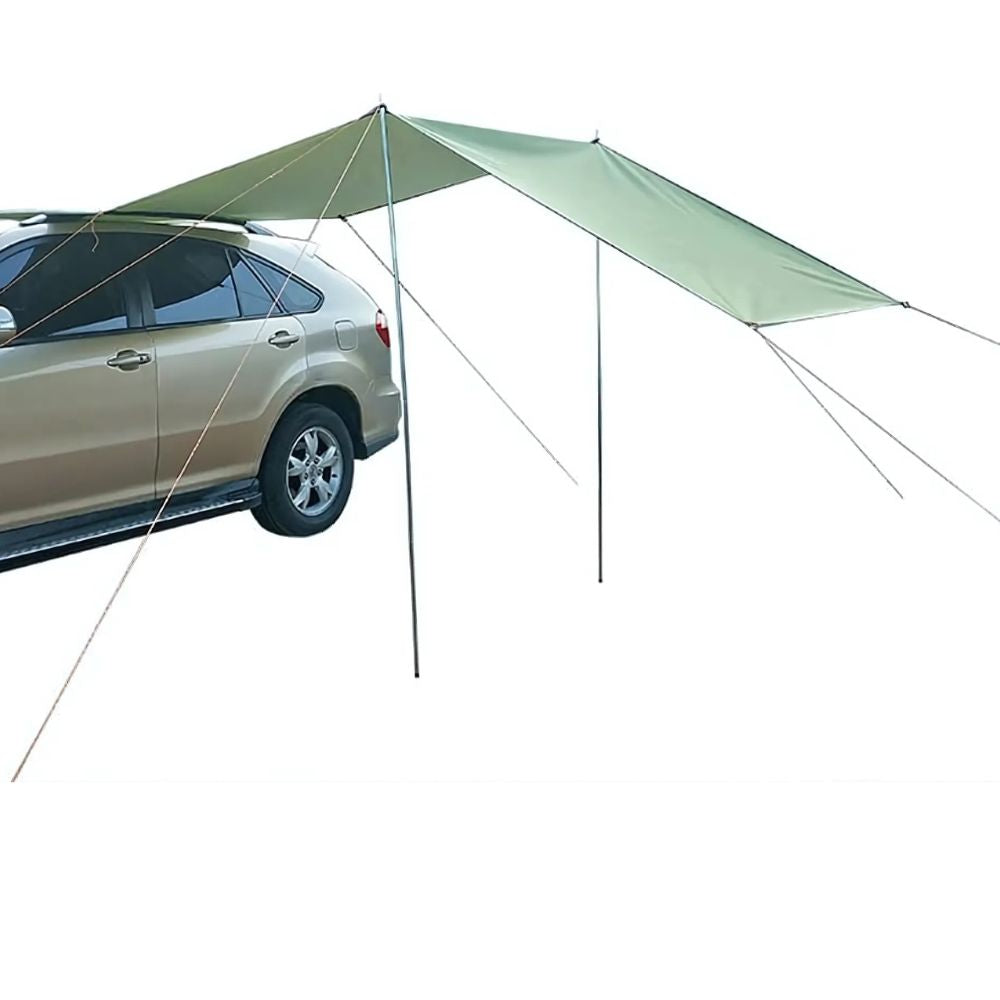ShadeRide | Auto-Markise til Øjeblikkelig Beskyttelse ved Camping Grøn Hvid Nuvenci.dk