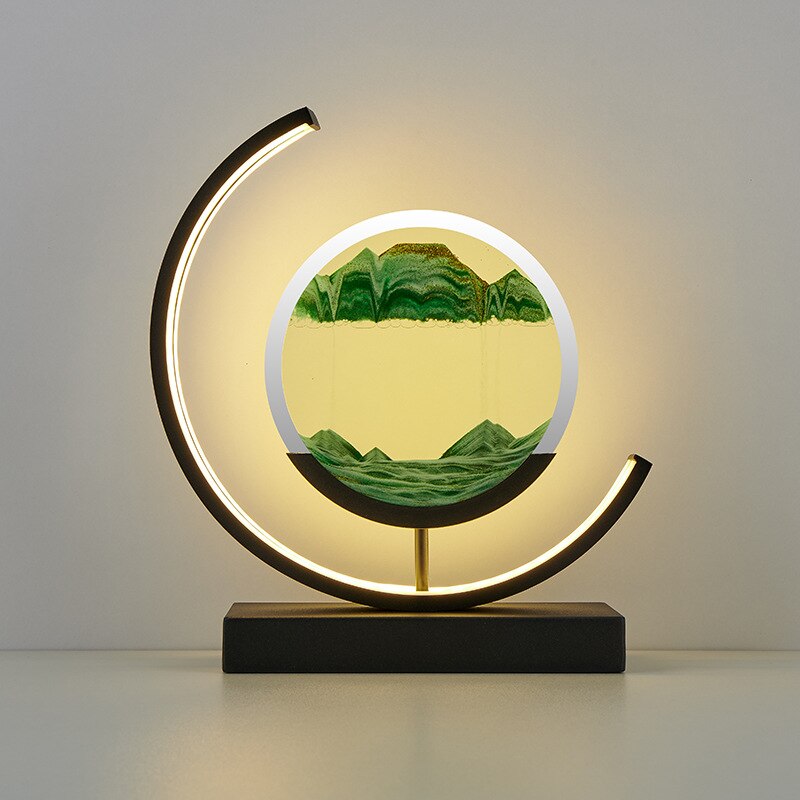 ShiftSphere | Sandbordlampe – Afstressende lys til afslapning Grøn 25.6 × 28.3 cm Nuvenci.dk