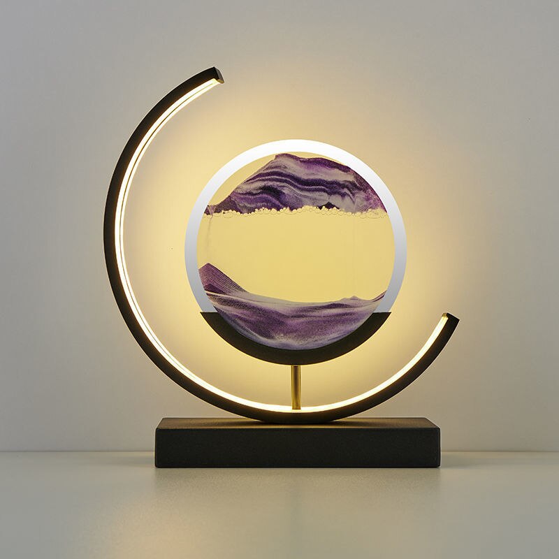 ShiftSphere | Sandbordlampe – Afstressende lys til afslapning Lilla 25.6 × 28.3 cm Nuvenci.dk
